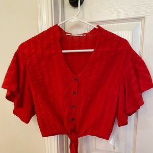 Impeccable Pig Red Crop Top - size s